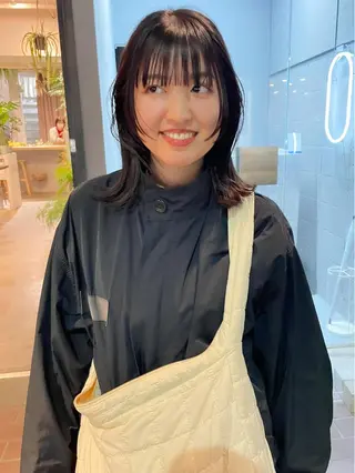 ミディアム カラー パーマ ヘアアレンジ 前田 陽南子のヘアスタイル