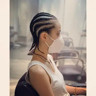 ロング カラー パーマ ヘアアレンジ メンズ キッズ BRAIDS💎愛子 大人ハイライト💎のヘアスタイル