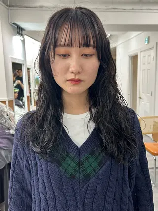 ロング パーマ レイヤーボブ/ 艶カラー/サナ🌼のヘアスタイル