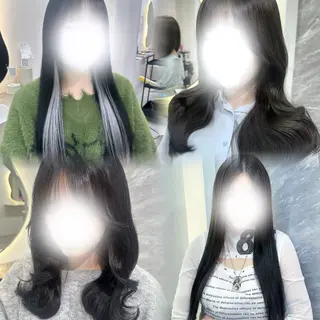 セミロング カラー ヘアアレンジ 🖤kana/艶髪/ 韓国風カラー🖤のヘアスタイル