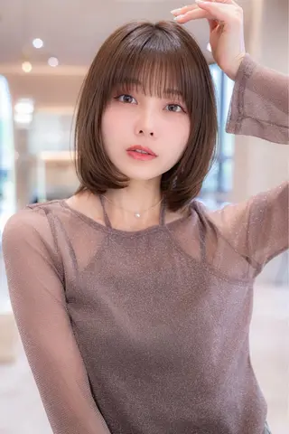 ミディアム カラー 渋谷/レイヤーボブ・ 韓国ボブ特化/楓のヘアスタイル
