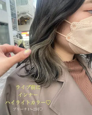 ロング カラー ヘアアレンジ オリーブ透明感カラー 表参道/MIKUのヘアスタイル