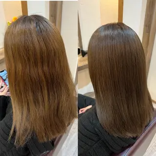 セミロング カラー 工藤 梨花のヘアスタイル