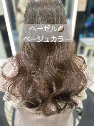 セミロング カラー 韓国っぽ透け感カラー マンツーマン🫧なおのヘアスタイル
