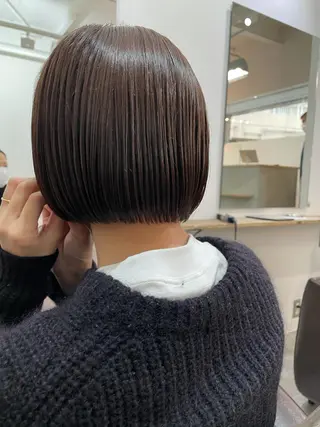 ショート カラー パーマ/透明感カラー /ボブ/吉田一生のヘアスタイル