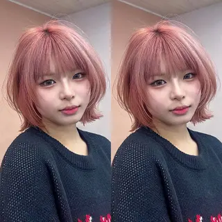 ミディアム 透明感カラー×艶矯正 カット特化/さくらのヘアスタイル