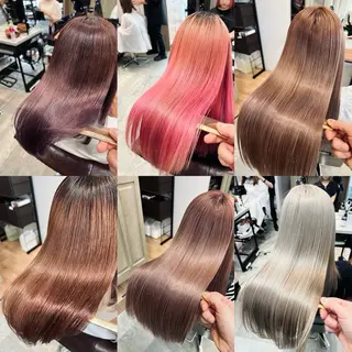 ロング カラー addict EAST所属・韓国×ミルクティー /y.mao🤎のヘアスタイル