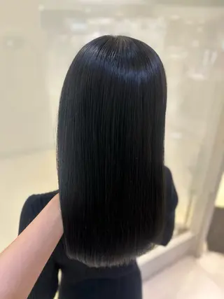 セミロング カラー 艶質改善/縮毛矯正 ササキナツミのヘアスタイル