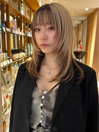 ミディアム 青木龍樹/パーマモデ ル/似合わせパーマのヘアスタイル