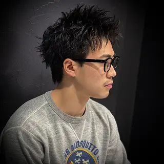 ショート パーマ メンズ スパイキーショート アメ村【戸兵吏駒】のヘアスタイル