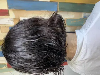 パーマ カラー セミロング 嶋村夏実🌼レイヤー 🌸白髪ぼかしのヘアスタイル