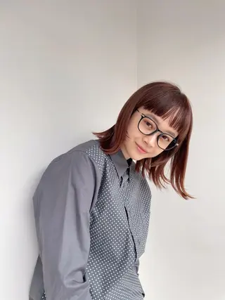 セミロング カラー ボブ/ミディアム 親しみやすさ/さくらのヘアスタイル