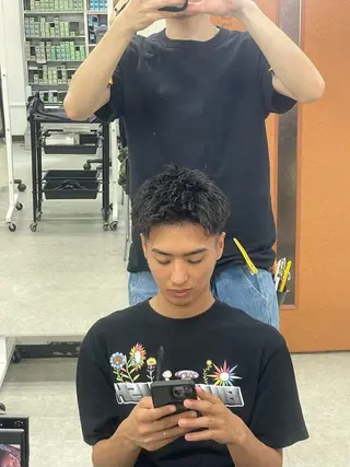 メンズ 💈フェザーパーマ 須賀俊介💈のヘアスタイル