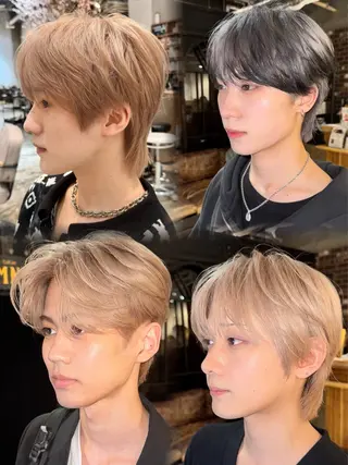 パーマ メンズ 𝐍𝐎𝐑𝐀 𝐇𝐀𝐈𝐑 𝐒𝐀𝐋𝐎𝐍所属・中嶋蓮 透明感カラー韓国ヘアのヘアスタイル