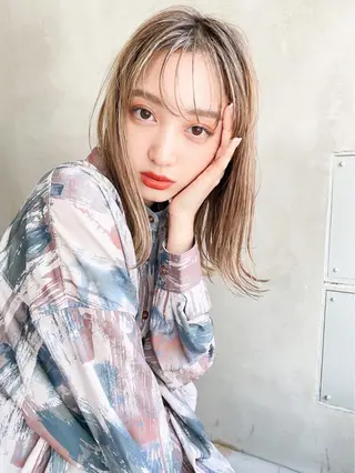 カラー MUSASHI ブリーチカラー◎のヘアスタイル