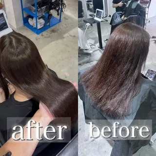 セミロング カラー 髪質改善大阪/ 酸性縮毛矯正/ゆうとのヘアスタイル