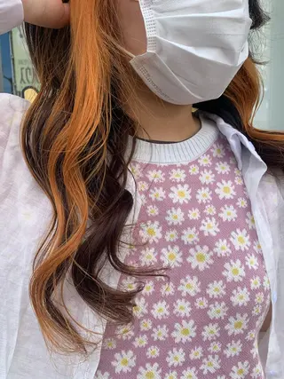 ロング カラー パーマ ヘアアレンジ メンズ キッズ ネイル マツエク・マツパ アイブロウ 🤍韓国風/艶髪🤍 鳥越美羽のヘアスタイル