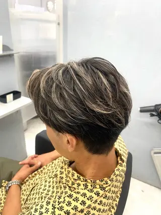 ショート カラー メンズ MEN'S/パーマ/ ハイトーン🎨英吉のヘアスタイル