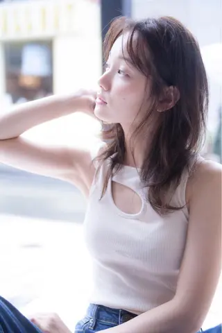 セミロング カラー パーマ 💘透明感カラー💘 沖本 将宏のヘアスタイル