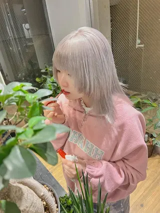 ミディアム ハイトーンNo.1✨ パーマ✨イマイタツヤのヘアスタイル