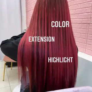 ロング カラー エクステ🩵ブリーチ 韓国ヘア🩵KAEのヘアスタイル