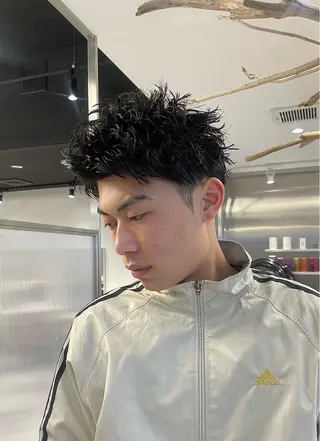 ショート パーマ メンズ 【圧倒的センス】 まる/メンズカラーのヘアスタイル