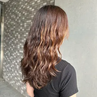 ロング パーマ インナーカラー指名 No.1菊池柊真のヘアスタイル