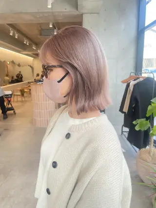 ショート カラー ヘアアレンジ ミニボブ/ブリーチ 🌈MISATOのヘアスタイル