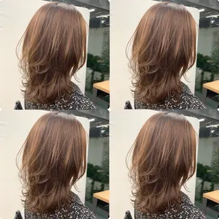 ミディアム カラー 透明感/オリーブ/ グレージュ/YUKAのヘアスタイル