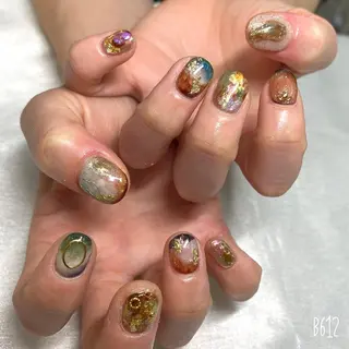 ショート カラー パーマ ヘアアレンジ メンズ キッズ ネイル マツエク・マツパ アイブロウ 今福鶴見ネイル 8(ｴｲﾄ)のネイルデザイン