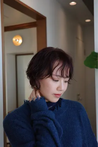 ショート カラー パーマ 髪質改善/縮毛矯正/ 透明感カラーYUMAのヘアスタイル