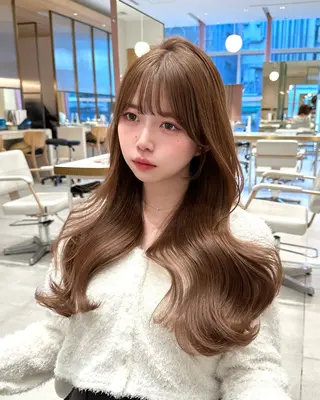 セミロング カラー 🇰🇷韓国風くびれ ヘア🇰🇷中村優大のヘアスタイル
