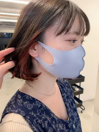 ミディアム カラー 透明感/オリーブ/ グレージュ/YUKAのヘアスタイル