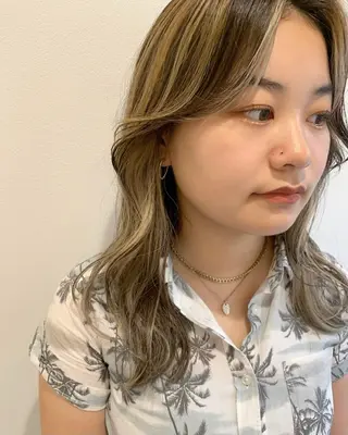 ミディアム カラー MARU レイヤー/パーマのヘアスタイル