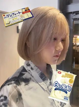 ミディアム カラー 岡山ハイトーン・ ルーツカラー/こもものヘアスタイル