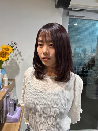 ミディアム カラー 艶カラー❄️/ボブ /ショート/小由葵のヘアスタイル