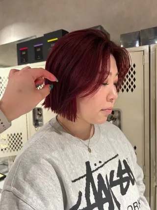 ミディアム ayano/パーマ/ 暖色カラーのヘアスタイル