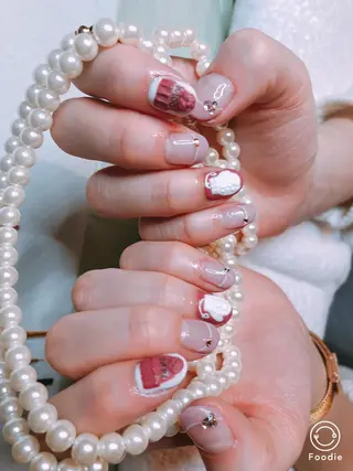 セミロング ネイル 長さ出し専門 nynaのネイルデザイン