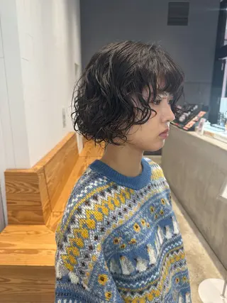 ショート パーマ 【似合わせカラー】 西口嶺河のヘアスタイル