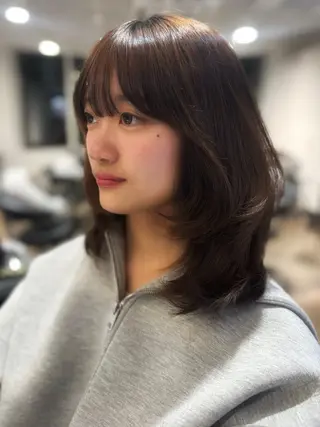 ミディアム 札幌クロスパーマ /🎀柴田ひな🎀のヘアスタイル