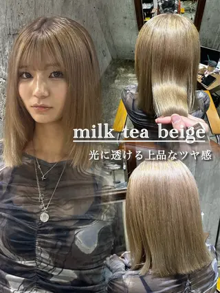 セミロング 【💎ツヤ髪💎】 ダメージレスカラー✨のヘアスタイル