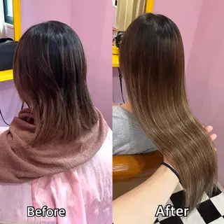 ロング シール＋ちび編み込み エクステ梅田🐨のヘアスタイル