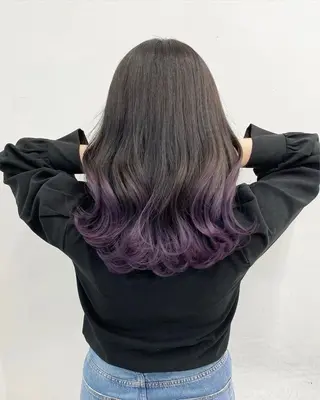 ロング カラー ヘアアレンジ ブリーチカラー デザインカラー　海音のヘアスタイル