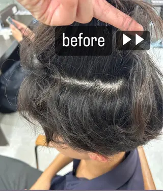 メンズ カズキ🌼曲がる縮毛 ／くせ毛パーマのヘアスタイル