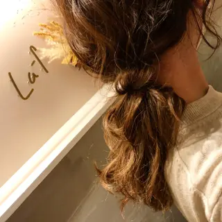 ミディアム カラー パーマ ヘアアレンジ レイヤー/透明感/ 髪質改善🩵NANAのヘアスタイル