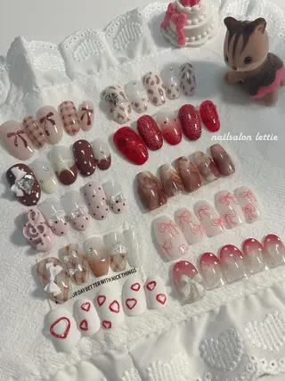 ネイル lettie🎀 京都ガーリーネイルのネイルデザイン