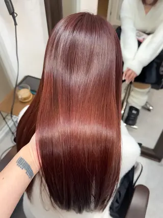 ロング カラー たぴ。ぱつっとボブ /暖色艶カラー🍒のヘアスタイル