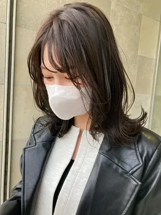 ミディアム カラー 田中 あかねのヘアスタイル