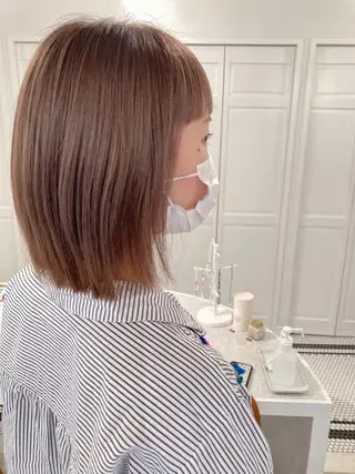 ミディアム カラー お洒落ベージュ🤎 代官山shibukiのヘアスタイル
