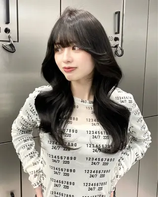 ロング カラー 京都レイヤーカット うえひのヘアスタイル